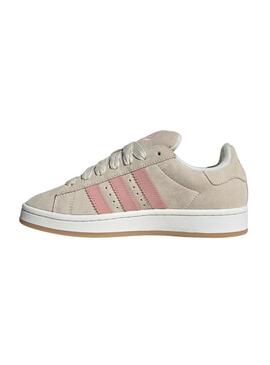 Scarpe Adidas Campus 00S beige e rosa per donna