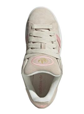Scarpe Adidas Campus 00S beige e rosa per donna