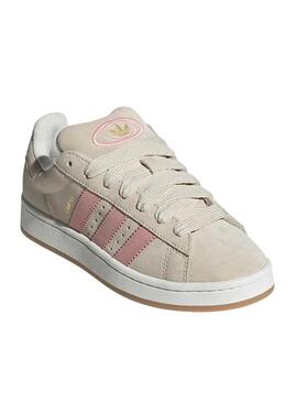 Scarpe Adidas Campus 00S beige e rosa per donna