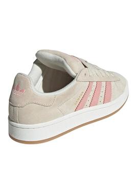 Scarpe Adidas Campus 00S beige e rosa per donna