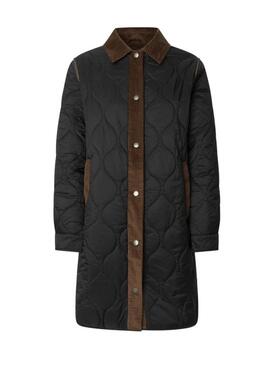 Cappotto imbottito Pepe Jeans Paola nero da donna