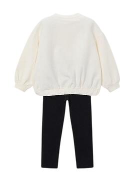 Set completo Mayoral leggings e felpa con fiocco per bambina