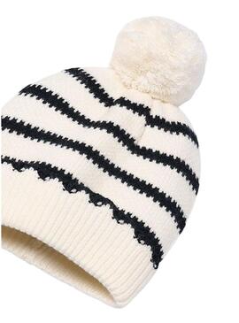 Set Mayoral cappello e sciarpa a righe bianche per bambina