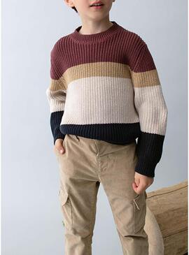 Pantaloni cargo Mayoral in velluto a coste beige per bambino