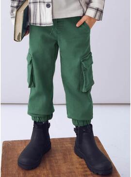 Pantaloni cargo Mayoral soft verde per bambino