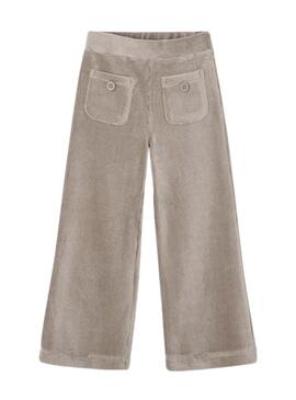 Pantaloni Mayoral in velluto a coste beige per bambina