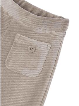 Pantaloni Mayoral in velluto a coste beige per bambina