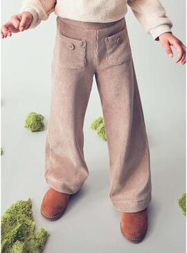 Pantaloni Mayoral in velluto a coste beige per bambina
