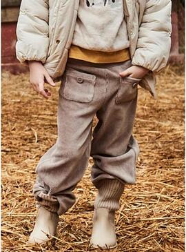 Pantaloni Mayoral in velluto a coste beige per bambina