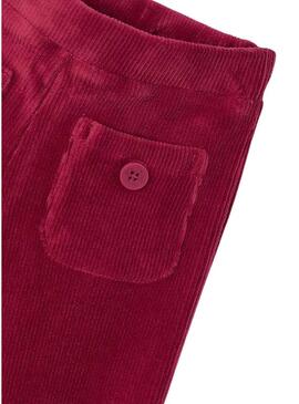 Pantaloni Mayoral in velluto a coste granata per bambina