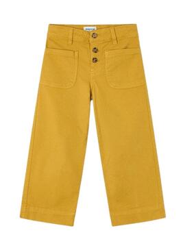 Pantaloni Mayoral in twill giallo per bambina