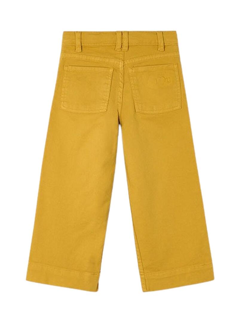Pantaloni Mayoral in twill giallo per bambina