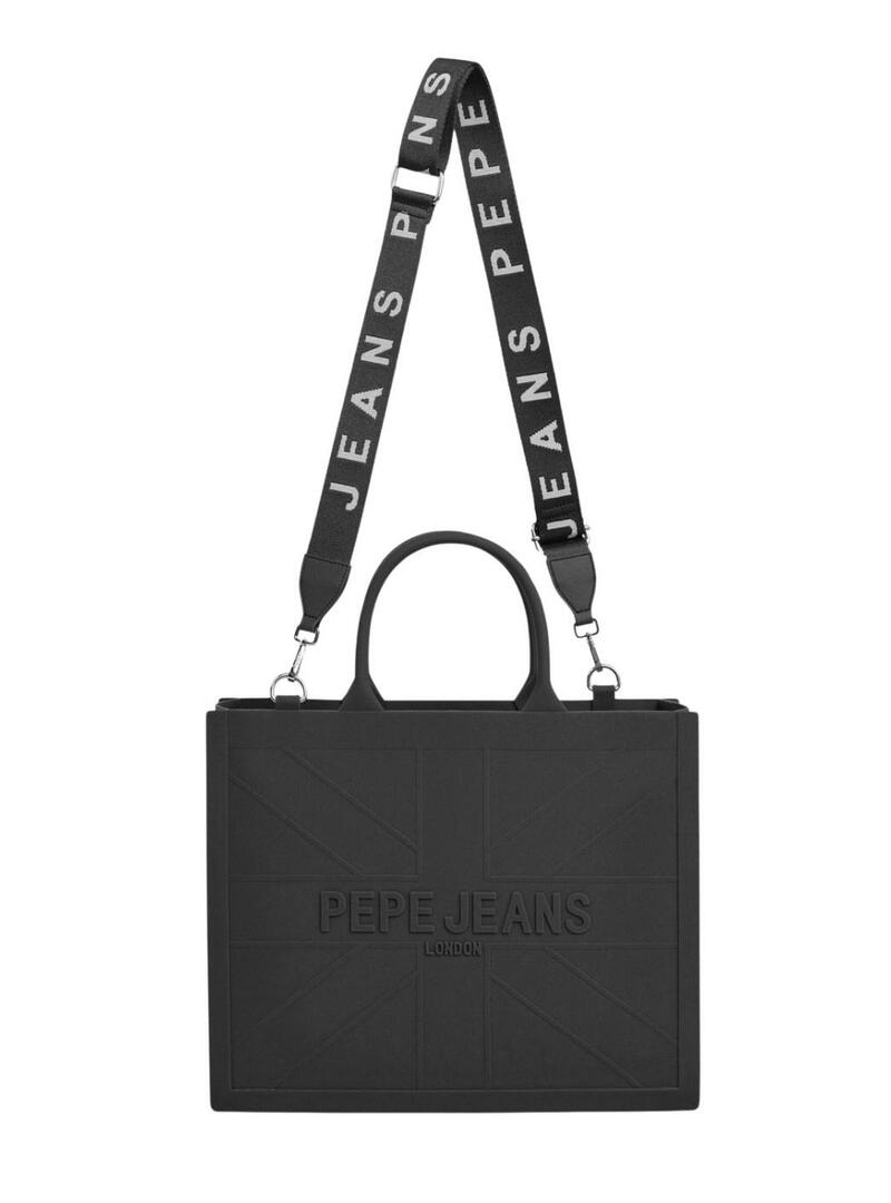 Borsa Pepe Jeans Gabrielle in gomma nera per donna