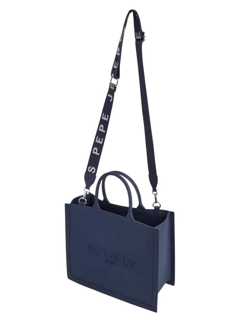 Borsa Pepe Jeans Gabrielle in gomma blu marino per donna