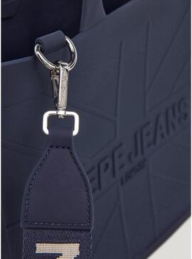 Borsa Pepe Jeans Gabrielle in gomma blu marino per donna