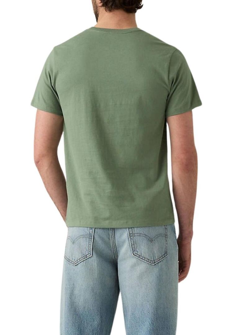 Maglietta Levis Original Housemark verde alloro per uomo.