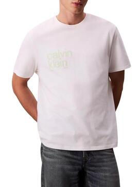 Maglietta Calvin Klein cerchio bianco per uomo