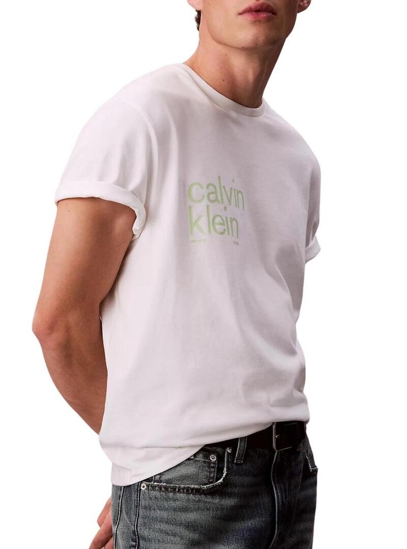Maglietta Calvin Klein cerchio bianco per uomo