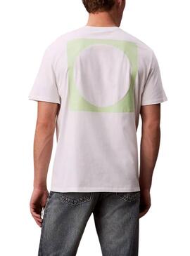 Maglietta Calvin Klein cerchio bianco per uomo