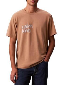 Maglietta Calvin Klein cerchio arancione per uomo