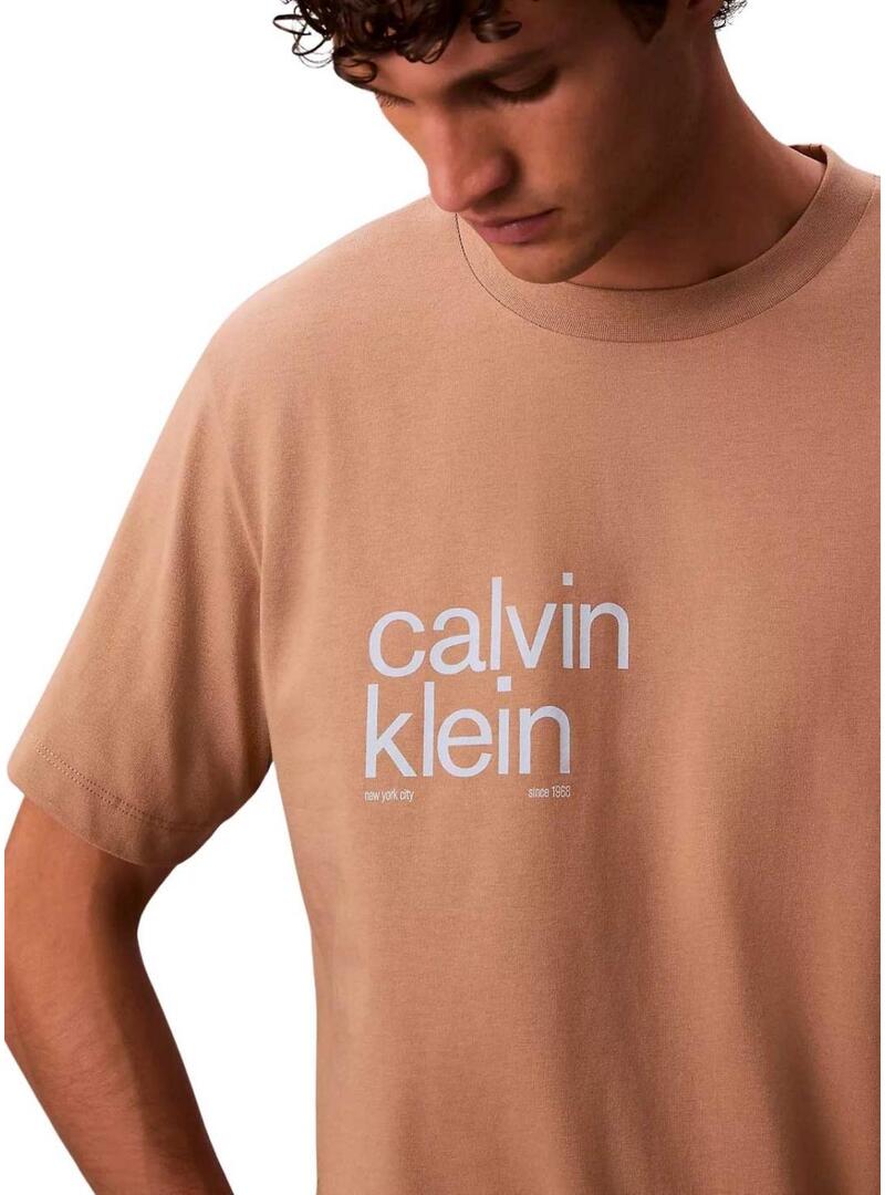 Maglietta Calvin Klein cerchio arancione per uomo
