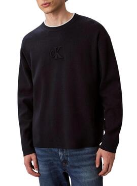 Maglia Calvin Klein Logo blu marino per uomo