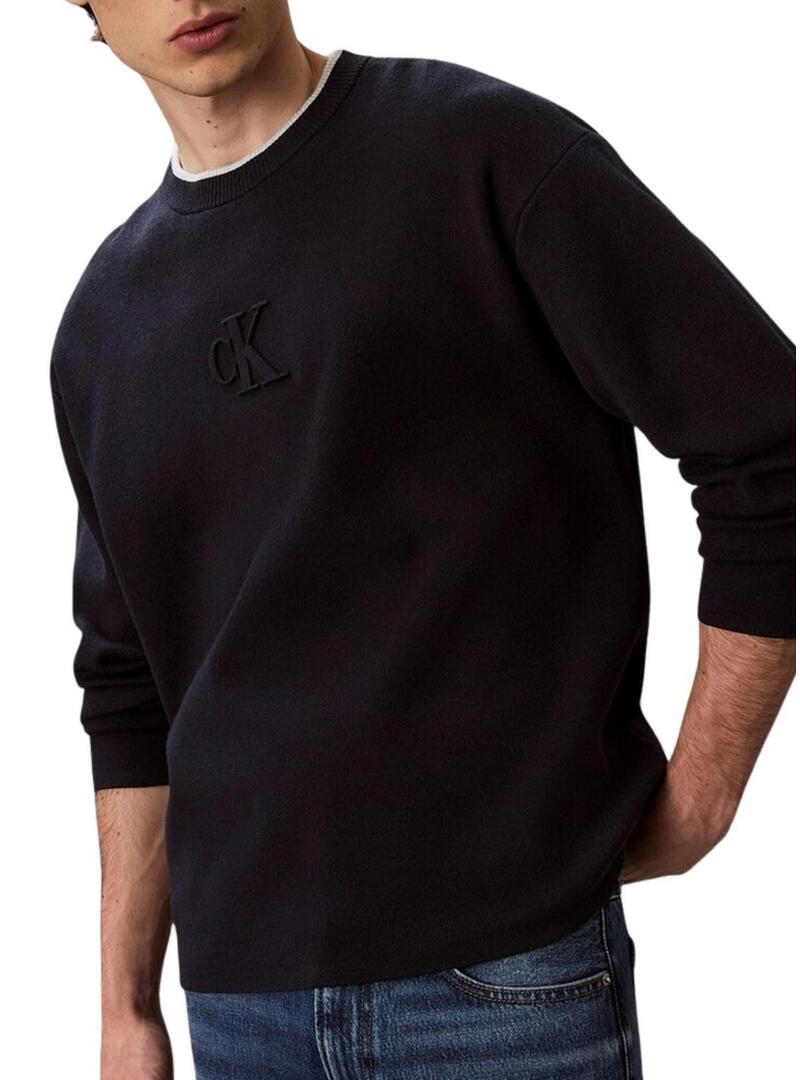Maglia Calvin Klein Logo blu marino per uomo
