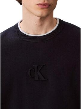 Maglia Calvin Klein Logo blu marino per uomo
