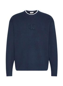 Maglia Calvin Klein Logo blu marino per uomo