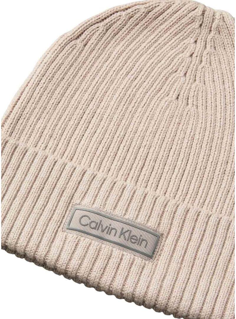 Berretto Calvin Klein Patch beige per uomo