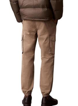 Pantaloni cargo Calvin Klein Jeans color tostato per uomo