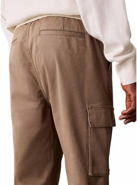 Pantaloni cargo Calvin Klein Jeans color tostato per uomo