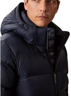 Giacca trapuntata Calvin Klein con cappuccio blu scuro per uomo