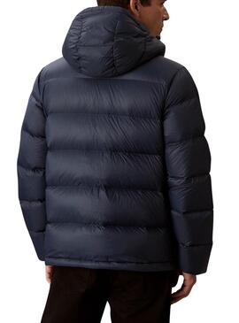 Giacca trapuntata Calvin Klein con cappuccio blu scuro per uomo