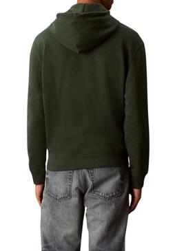 Felpa Calvin Klein Monogram con cappuccio verde per uomo