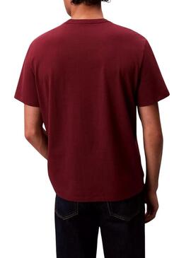 Maglietta Calvin Klein Monologo bordeaux per uomo