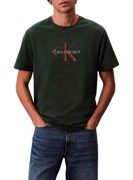 Maglietta Calvin Klein Monologo verde per uomo