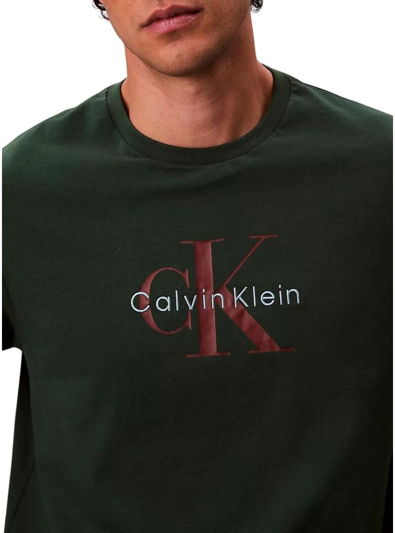 Maglietta Calvin Klein Monologo verde per uomo