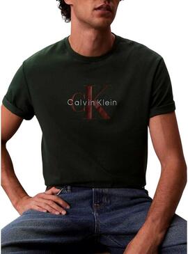 Maglietta Calvin Klein Monologo verde per uomo