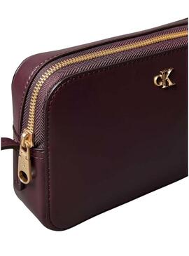 Borsa Calvin Klein Monogramma bordeaux per donna