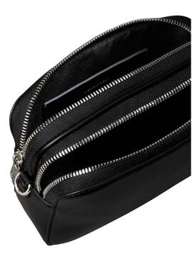Borsa Calvin Klein nera a doppia zip per donna.