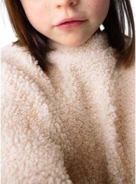 Felpa Mayoral combinata con sherpa beige per bambina