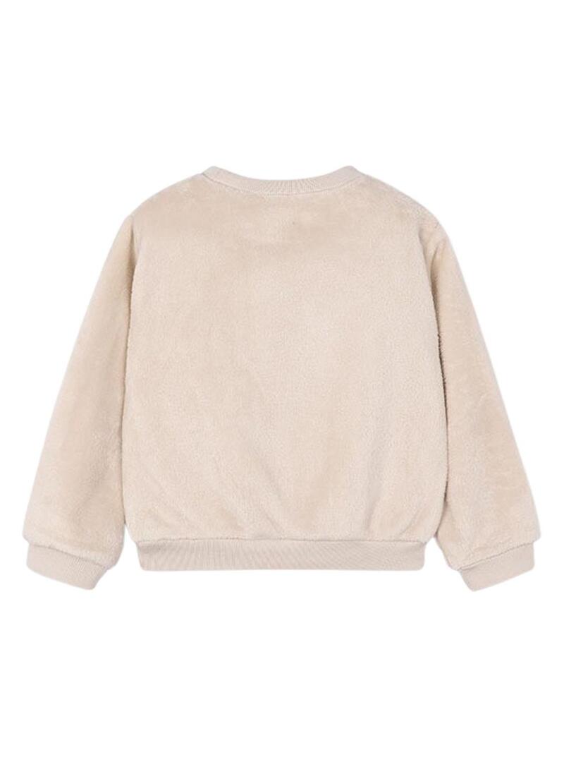 Felpa Mayoral con fiori beige per bambina