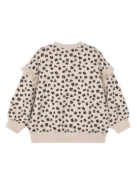 Felpa Mayoral a volant maniche beige per bambina