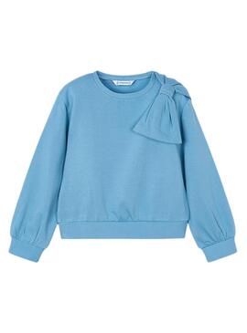 Felpa Mayoral con fiocco blu per bambina