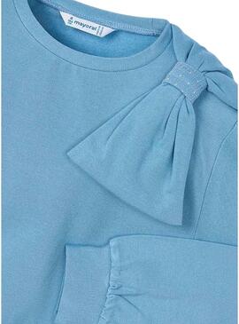 Felpa Mayoral con fiocco blu per bambina