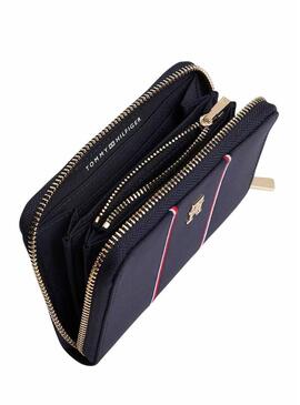 Portafoglio Tommy Hilfiger Icon Corporative blu marino da donna