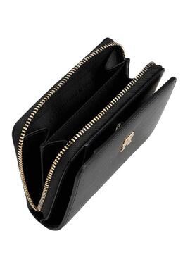 Borsa Tommy Hilfiger Icon nera con patta per donna.