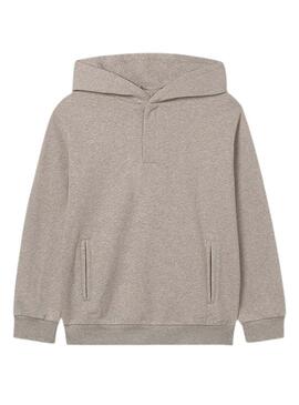 Felpa Mayoral con cappuccio e patella beige per bambino