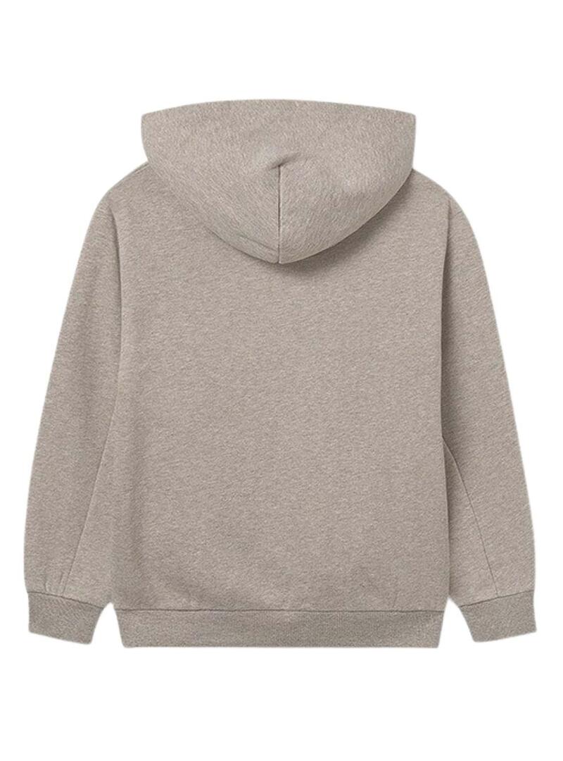 Felpa Mayoral con cappuccio e patella beige per bambino